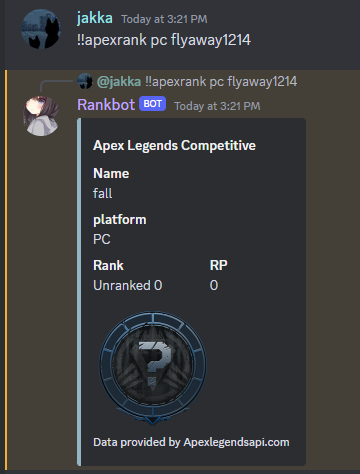 apexrank commands usage